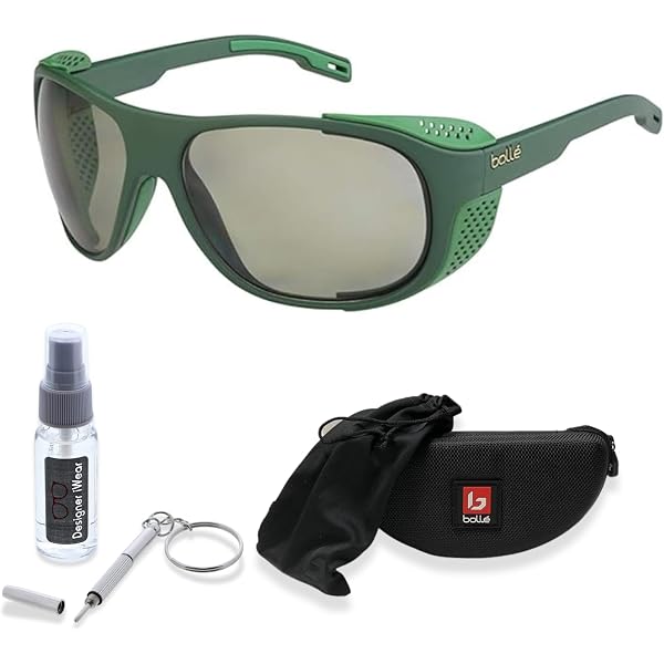 Bollé Shifter Rectangle Sunglasses For Men & Women + BUNDLE With Designer IWear Eyewear Care Kit - View #10