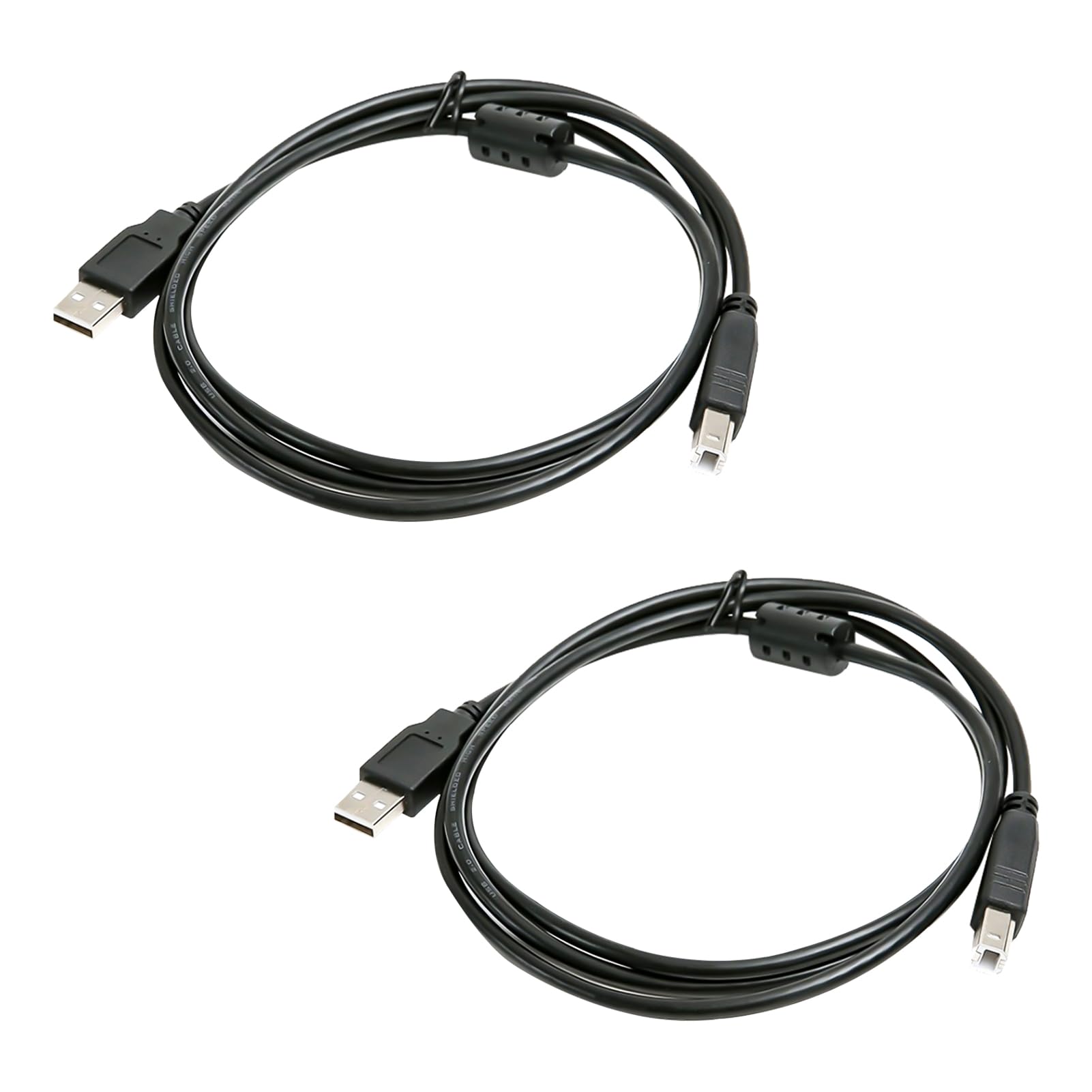 2 Pcs 2M USB B MIDI Cable for Instruments, 2.0 USB A to B MIDI Adapter Cable, Compatible with MIDI Keyboards Controllers Audio Interfaces USB Microphones Digital Pianos and More, Plug and Play