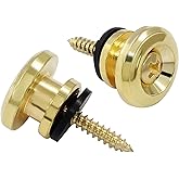 Piutouyar 2 Pack Metal Guitar Strap Locks, Gold, Mushroom Style | Electric Guitar Strap Locks Buttons, For Guitar Bass Ukulele
