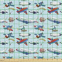 Ambesonne Airplane Fabric by The Yard, Different