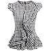AOEMI Women Sleeveless Plaid Blouses Ruffles Trim Vintage Gingham Retro Style Peplum