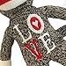 Sock Monkey Plush - 12 Inch Valentines Day Sock Monkey - Love Sock Monkey - Classic Brown with Tossle Hat - Perfect for Valentines Day Gift