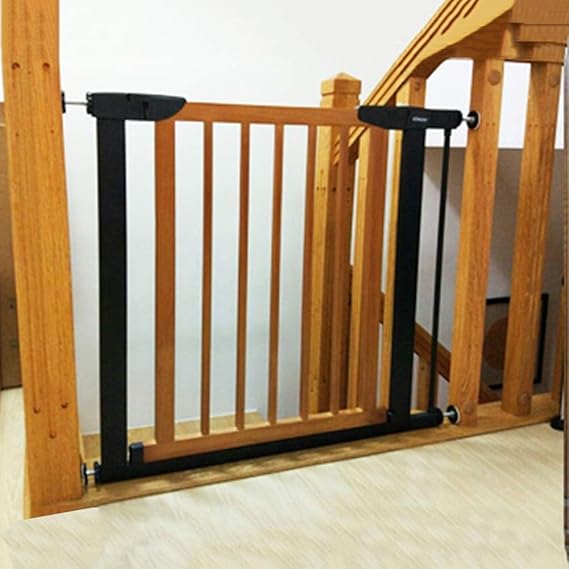 Pet gate Pressure Fit Baby Gates With Auto Close Door, Wooden Safety