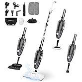 Steam Mop 11-in-1 Handheld Detachable Adjustable Steam Cleaner, Gray | 450ml Removable Watetr Tank, 23FT Cord 260℉ Rapid Heat Up Steamer for Hardwood Floors, Clothes, Windows, Tiles, Carpet