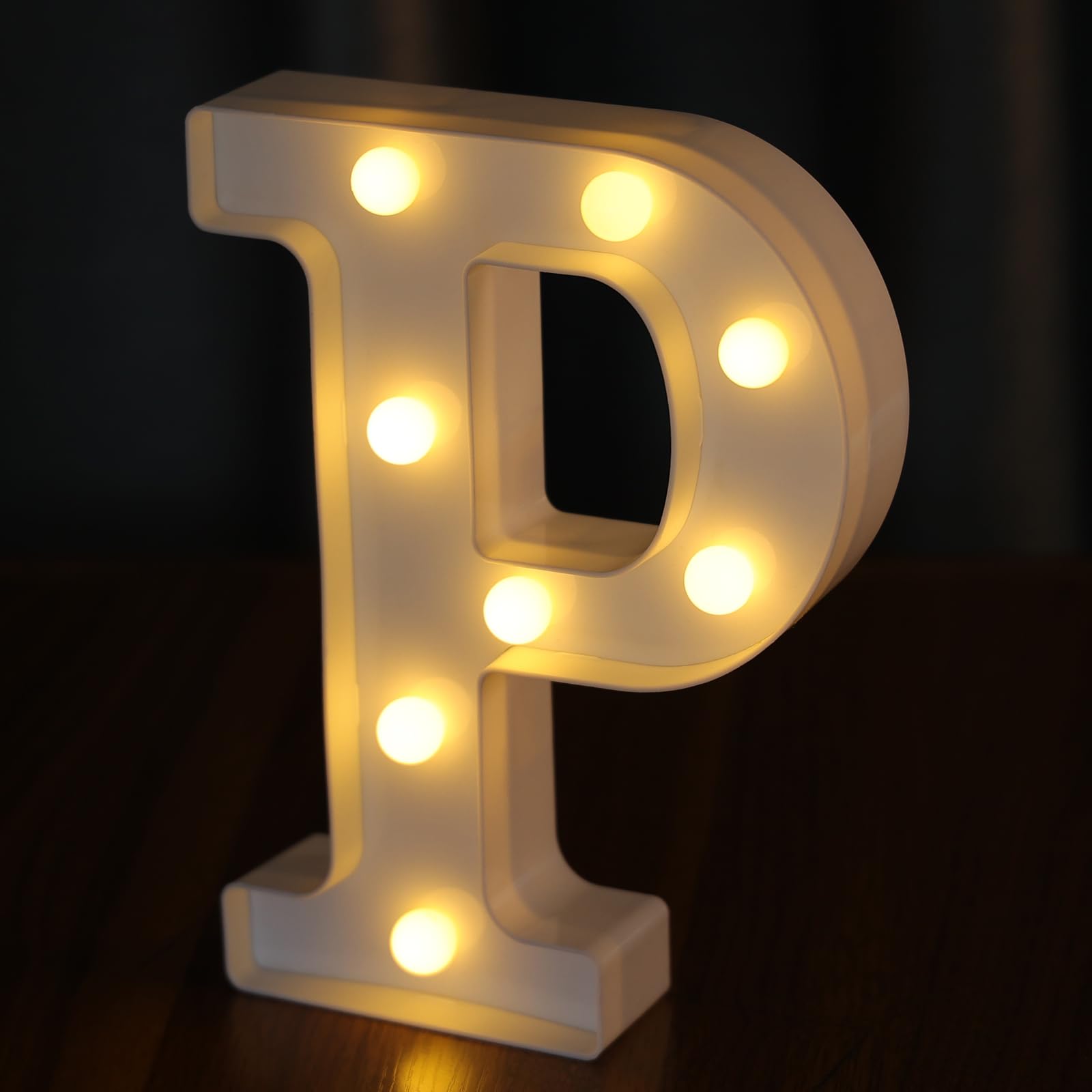 Photo 1 of Letters, Led Letter Lights 26 Alphabet, Decorative Lighted Letter, Battery Powered Led Marquee Letters for Party, Bar, Night Light, Home Decor(P)