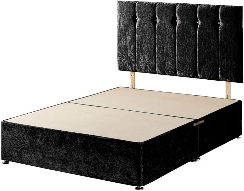 WINDSOR Divan, Fabric, Black, Super King, 200x180x40 cm
