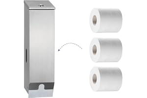 Stardrix Triple Roll Commercial Toilet Paper Dispenser, 3 Roll Heavy Duty Stainless Steel Industrial Tissue Holder Wall Mount with Key Lock, Satin Finish