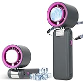 Portable Handheld Turbo Fan Ice Cooling 5000mAh Rechargeable Personal Hand held Mini Fans 13500RPM High Speed (1-100) 180ยฐ Foldable or Camping Travel Outdoor (Gray)
