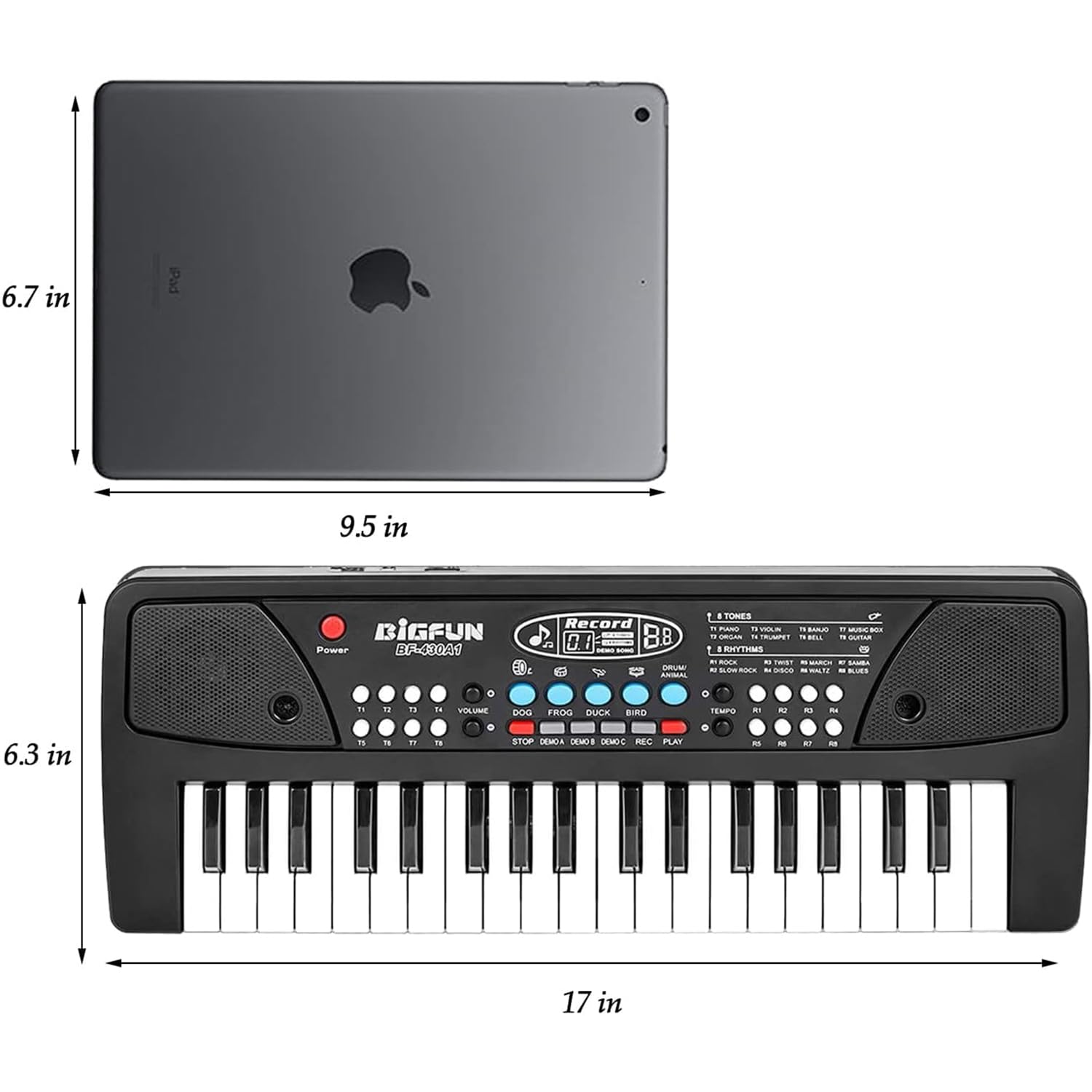 LeeQee Black 37 Keys Kids Piano Keyboard, Portable Electric Musical Instruments Piano with Microphone, Learning Educational Gifts Toys for Age 3 4 5 6 7 8 9 Years Old Boys Girls Toddlers