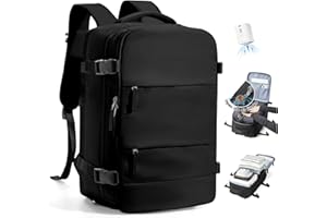 SZLX Vacuum Backpack Travel with Pump Cabin Bags Travel Backpack Women Men Flight Approved Carry on Luggage with Shoe Pouch