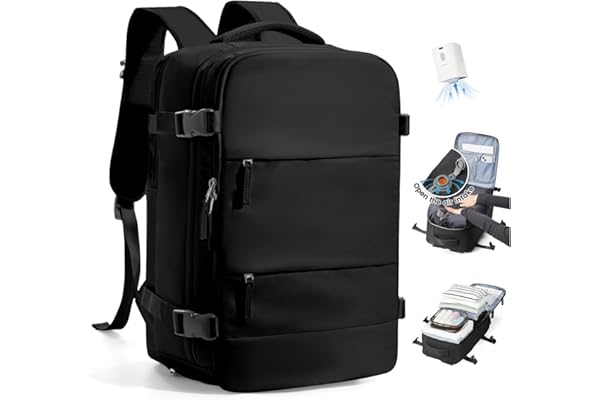 SZLX Vacuum Backpack Travel with Pump Cabin Bags Travel Backpack Women Men Flight Approved Carry on Luggage with Shoe Pouch