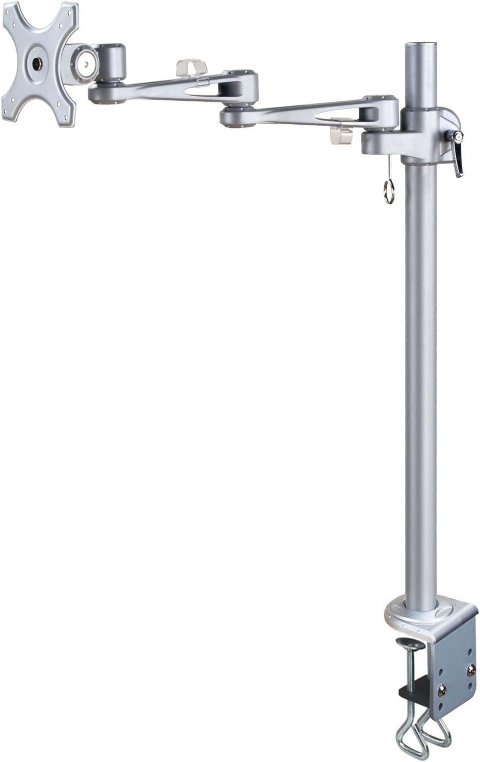 Newstar FPMA-D935POLE70 Full Motion Desk Mount (clamp) for 10-30" Monitor Screen, Height Adjustable - Silver