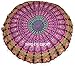 Boho Room Decor Aesthetic: Vintage Indie Purple 32 Inches Indian Mandala Round Pillows Meditation Cushion Cover, Perfect for Cottagecore Hippie Room Decor (Purple, 32 Inches (81 Cms.)