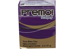 Sculpey Premo™ Polymer Oven-Bake Clay, Purple, Non Toxic, 2 oz. bar, Great for jewelry making, holiday, DIY, mixed media and home décor projects. Premium clay perfect for clayers and artists.