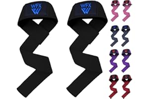 WFX Weight Lifting Straps Wrist Support Padded Neoprene Gym Cross Training Hand Bar Weightlifting Straps Fitness Bodybuilding Power Exercise Grips Deadlift Men Women