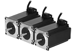 YEJMKJ 3pcs Nema 23 Stepper Motor 100MM Bipolar 4A 2.4Nm/339.84oz.in 2 Phase 4 Wires High Torque Nema23 57 Motors 1.8 Degree for 3D Printer Router CNC Engraving Machine, 2.25x2.25x3.94inch