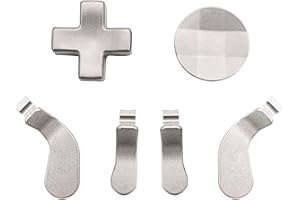 E-MODS GAMING Metal D-pad Kits, Paddles Hair Trigger Locks Replacement for Elite Series 2 Controller, Xbox One Elite Controller - Silver