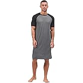 HEAVYWOOD Mens Nightshirt Pajamas Short Sleeve Nightgown Sleepwear Big&Tall Sleep Shirts