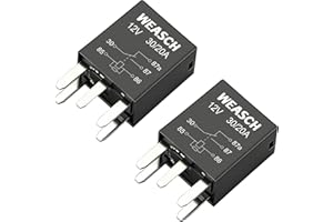 Weasch 2 Pack 5-Pin High Power Relay, DC 12V 30A, Compatible G8V-RH-1C7T-R-DC12 301-1C-C-R1-U01 278002822 7866 D1780C GM Equi