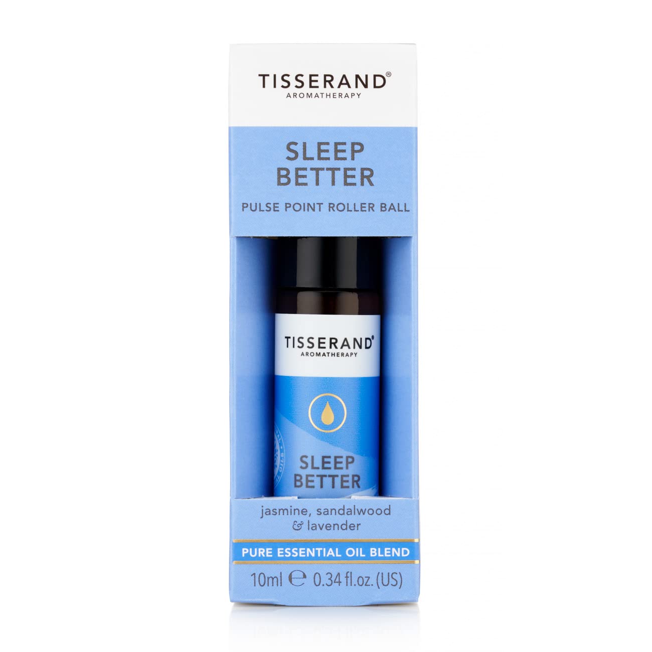 Tisserand - Sleep Better Pulse Point Roller Ball - 100% Natural Essential Oils for Deep Sleep & Relaxation - Easy On-the-Go Aromatherapy Oil, 10ml