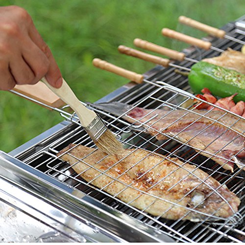 Yunhigh BBQ Basting Brush for Grill Natural Bristle Pastry Brushes with Long Wooden Handle - Thumbnail 5