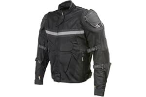 Xelement CF751 Men's 'Roll Out' Black Tri-Tex Motorcycle Jacket with X-Armor Protection - X-Large