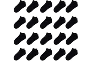 JAMEGIO 20 Pairs kids Low Cut Athletic Ankle Socks Little Boys Girls Ankle Cotton Socks Half Cushion Low Cut Socks