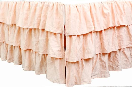 peach crib skirt