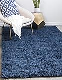 Unique Loom Solid Shag Collection Navy Blue 3 x 5 Area Rug (3' 3