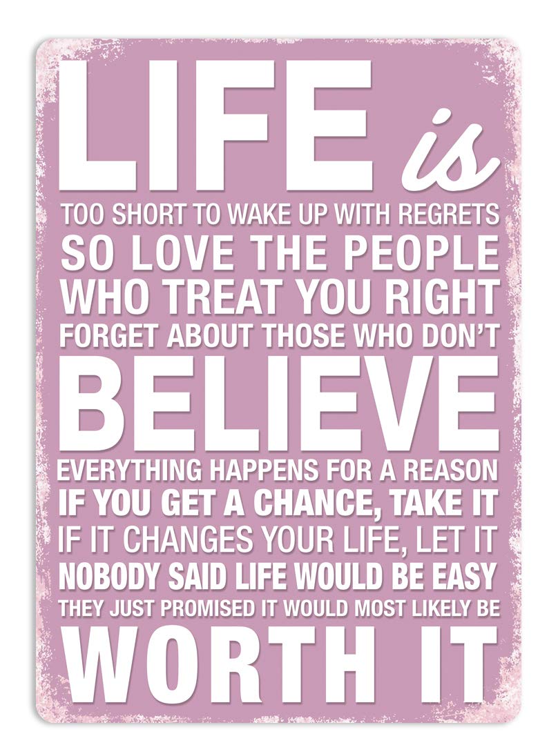 Life's too Short - Pink – Medium Sticky Pads | Printed Metal Wall Sign Plaque