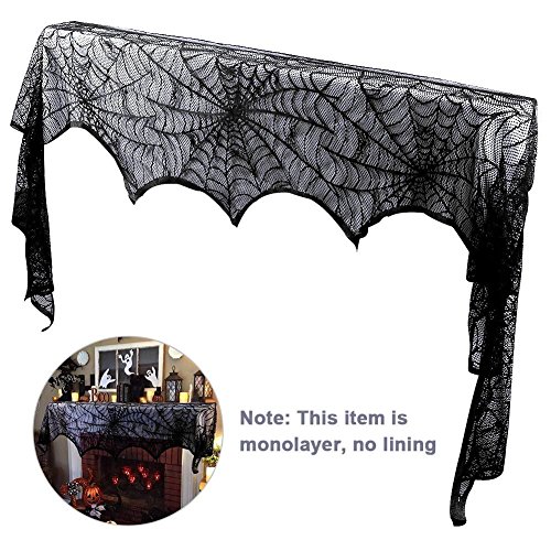 Luditek Halloween Decorations Halloween Fireplace Decor Spiderweb Mantle Scarf Cover Festival Party Supplies 18â€ x 96â€ Indoor Outdoor