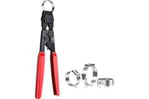 CAMWAY PEX Crimping Tool,PEX Crimper, PEX Pipe Clamp Cinch Tool for Stainless Steel Clamps from 3/8-Inch to 1-Inch with 50PCS Ear Hose Clamps 1/2" 3/4"and PEX Cutter