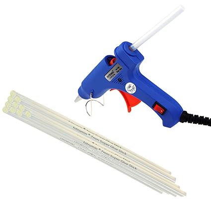 Glue Gun 20 W Mini With 10 Glue Sticks 7mm Hot Melt Blue Glue Gun ON OFF SWITCH & INDICATOR by Hitromin