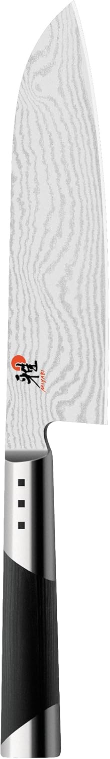 MIYABI Santokumesser, Klingenlänge: 18 cm, Großes Klingenblatt, Rostfreier Spezialstahl/Micarta-Griff, 7000 D