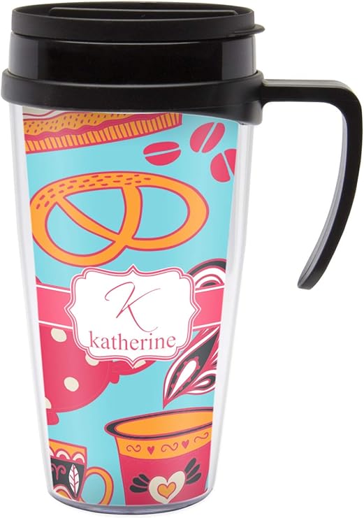 Amazon Com Dessert Coffee Acrylic Travel Mug With Handle Personalized Kitchen Dining
