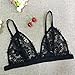 Photno Women Hollow Translucent Underwear Sheer Lace Strap Lingerie Bra Top Bustier (L) Black