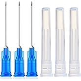 100 Pack 23Ga 1Inch Sterile Disposable Injection Needle with Cap for Scientific and Industrial Dispensing Needle Accessories