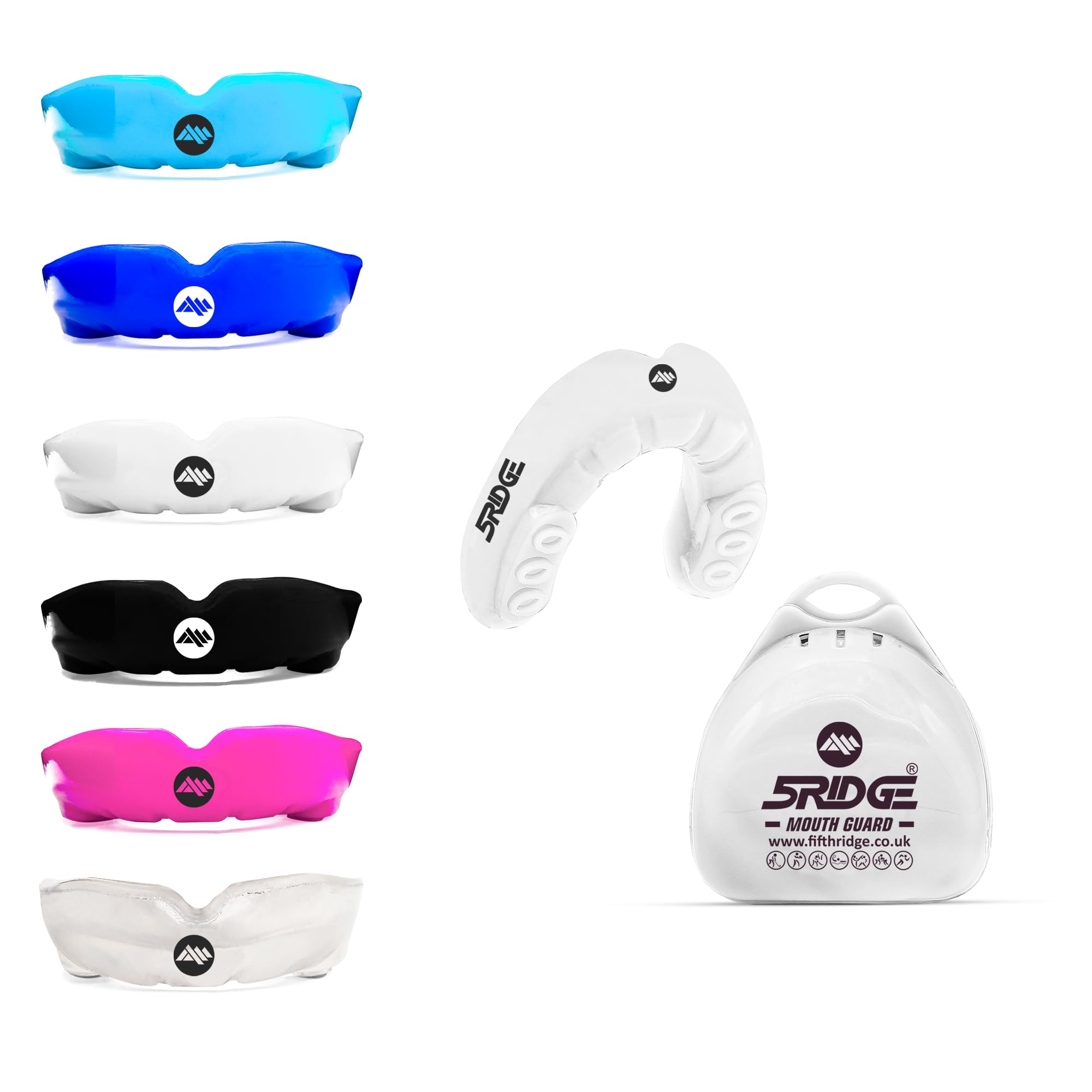 Mouth Guards for Boxing Men Adult Youth Junior Mouldable Rughby Sports Slim Fit Boil and Bite Gum Shield with Box MMA Hockey Basketball Muay Thai Football (White, Adult Over 11 Years)