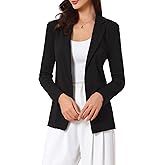 Allegra K Women's Business Casual Blazers Open Front Long Sleeve Suit Jacket Work Office Blazer