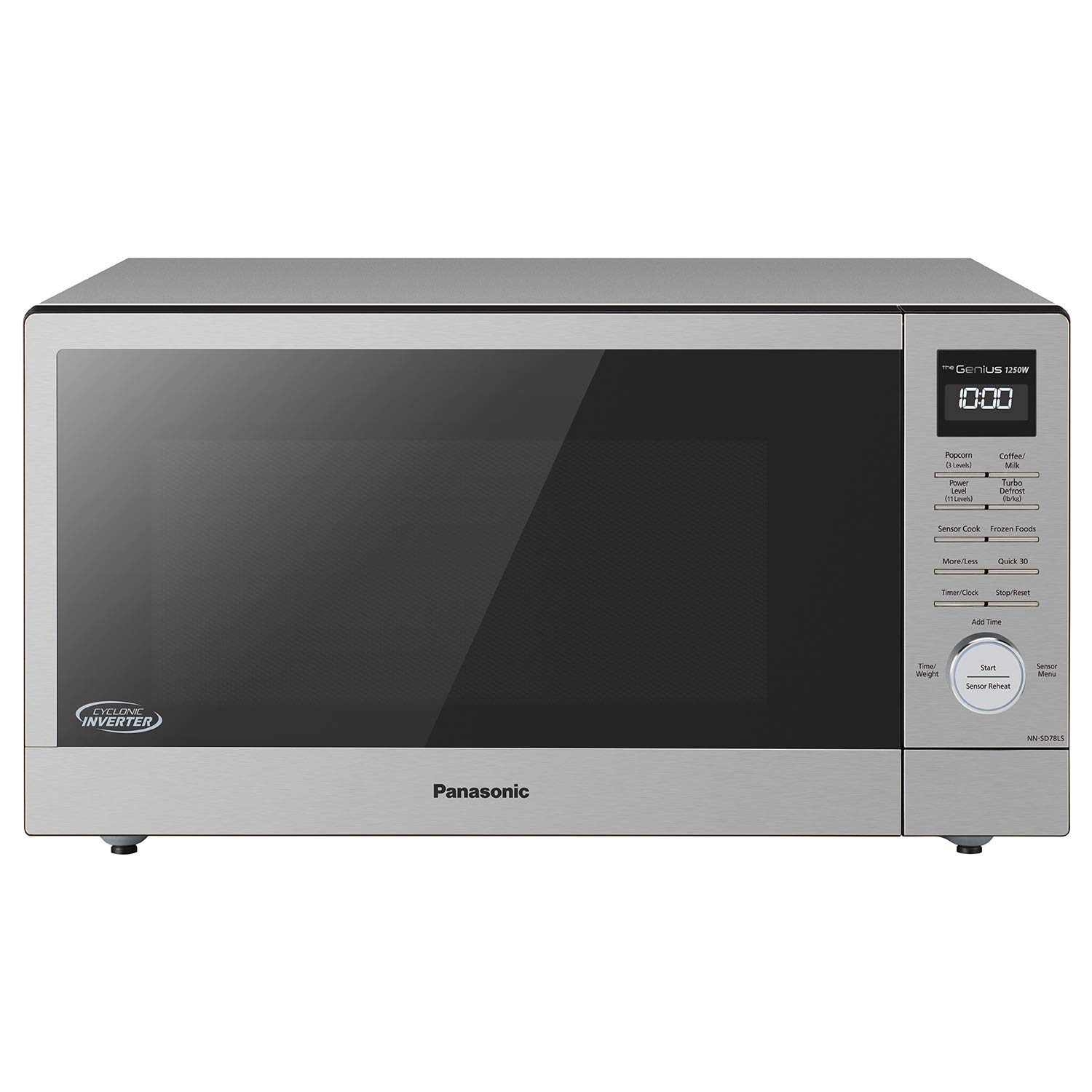 Photo 1 of (DOOR IS BROKEN) (PARTS) Panasonic NN-SD78LS 1.6 cu.ft Cyclonic Inverter Countertop Microwave Oven 1250Watt Power with Genius Sensor Cooking, cft, 19.44"D x 21.88"W x 11.94"H,Stainless Steel