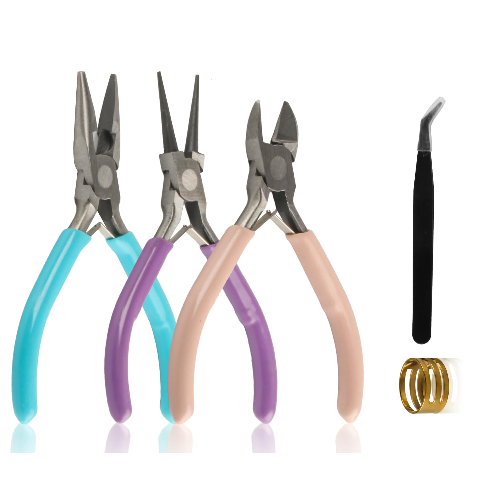 Photo 1 of 3-Piece Jewelry Pliers Set - Needle Nose, Round Nose & Wire Cutters for Jewelry Making, Wire Crafting & Repair | Professional DIY Tools for Metalwork, Earrings & Bracelets