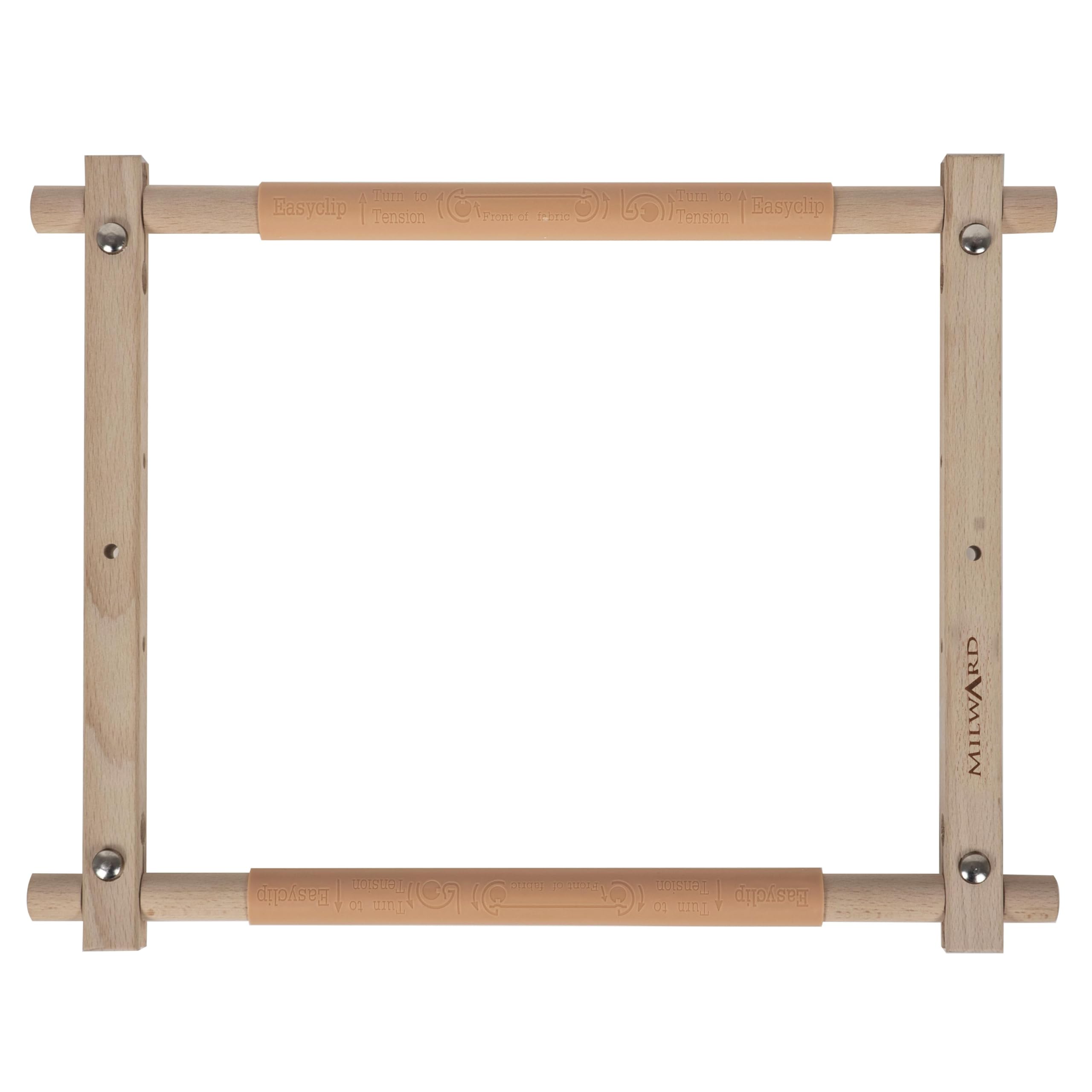 Milward Rotating Tapestry Frame – 30.5 x 30.5cm (12 x 12”) Clip On Scroll Frame for Embroidery, Cross Stitch, Needlework, Quilting – Beech Wood — image 1