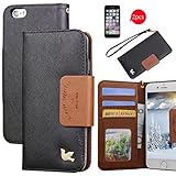 iPhone 6s Plus Case,[5.5inch],Wallet Case,Premium PU Leather&Soft TPU Back,Impact Resistant&Scratch-proof Credit Card Holder,Magnetic Flip Cover[Black]