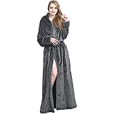 FindDress Women's Plush Robe Extra Long Robe with Pockets Thicken Soft Warm Bathrobe