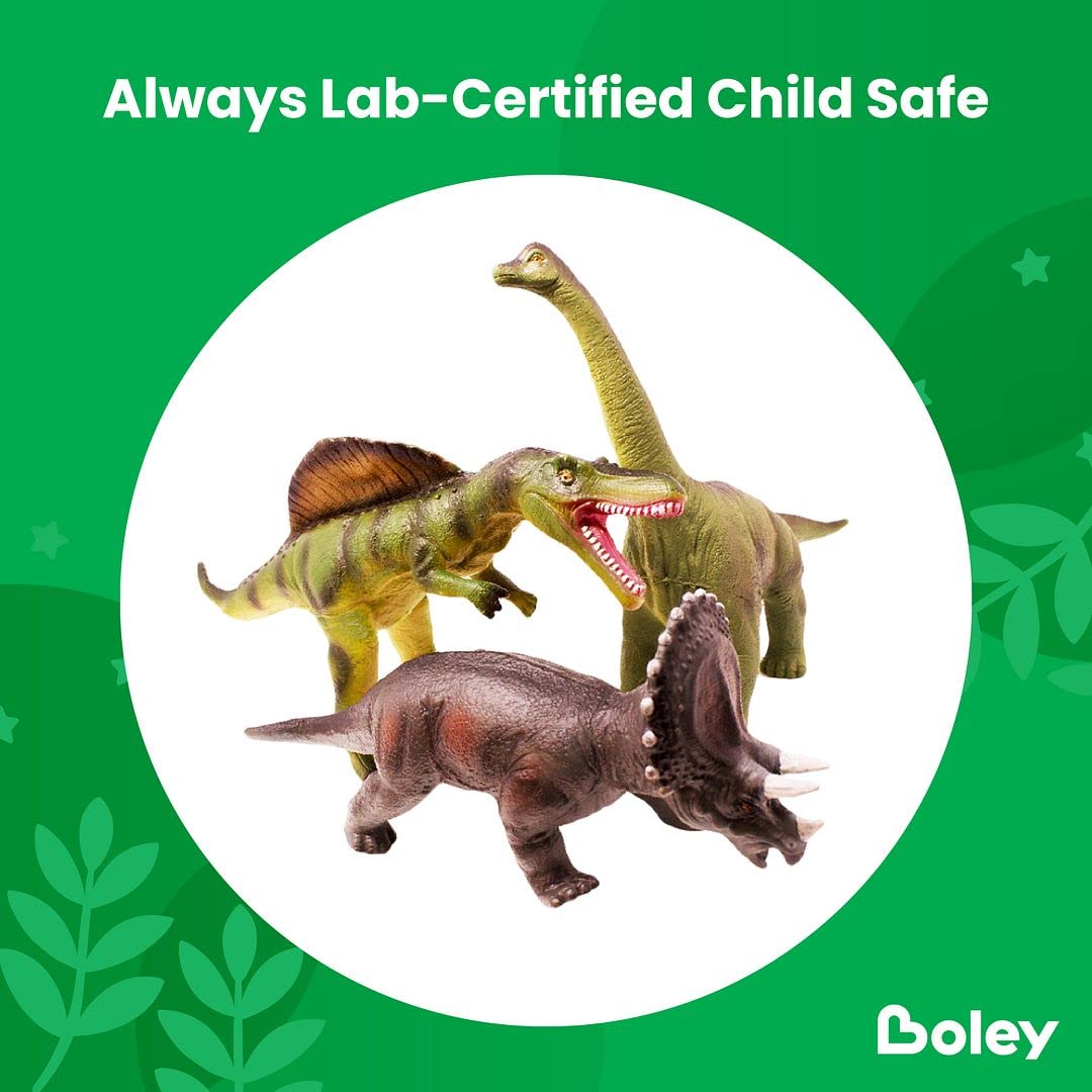 Boley 5 Piece Jumbo Dinosaur Set - Realistic, Highly Detailed Toy Dinosaurs for Kids, Toddlers, and Children - Educational Gifts for Boys and Girls - Ideal for Party Favors and Birthday Gifts