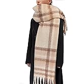 BLATIAL Womens Scarf Winter Big Colorful Checked Thick Warm Soft Scarves Casual Tassel Blanket Scarf