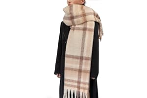 BLATIAL Womens Scarf Winter Big Colorful Checked Thick Warm Soft Scarves Casual Tassel Blanket Scarf