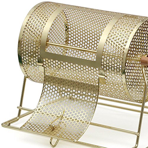 Yaheetech Brass Plated Casino Raffle Ticket Drum Lottery Spinning