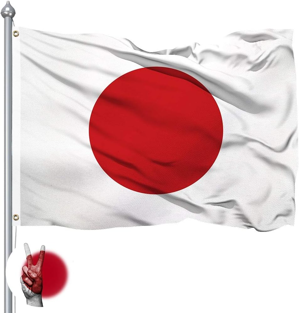 Japan Flag, 400D Polyester Premium Quality, Japanese National Flags Polyester with Vivid Color and UV Fade Resistant