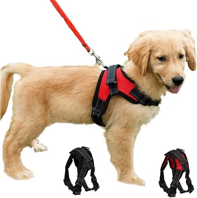 FUNKEEN PET HOUSE Dog Harness No Pull Adjustable XS Red Mesh Breathable